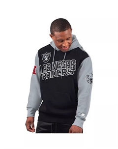 Мужская черная толстовка Extreme Pullover Hoodie Las Vegas Raiders Starter