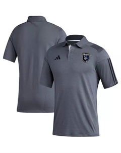 Мужская серая тренировочная поло San Jose Earthquakes 2023 для игры на поле Adidas