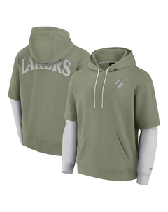 Мужская оливковая толстовка с капюшоном Los Angeles Lakers Elements Sleek Pullover Hoodie Fanatics