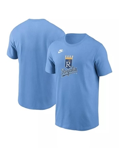 Мужская футболка Kansas City Royals Cooperstown Collection с логотипом команды в светло-голубом цвете Nike