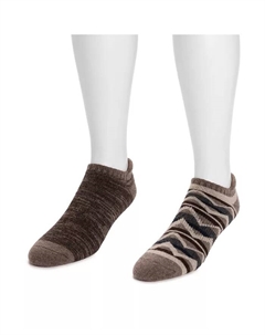 Мужские носки No Show из шерсти (2 пары, коричневый Muk luks