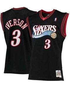 Мужская баскетбольная майка Philadelphia 76ers Allen Iverson Hardwood Classics Swingman, черная, сезон 2000-01 Mitchell and ness