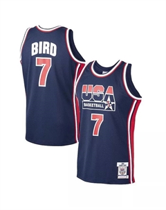 Мужская баскетбольная майка Larry Bird Navy USA домашняя аутентичная Dream Team 1992 года Mitchell and ness