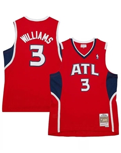 Мужская баскетбольная майка Atlanta Hawks Hardwood Classics Swingman Лу Уильямса в красном цвете Mitchell and ness