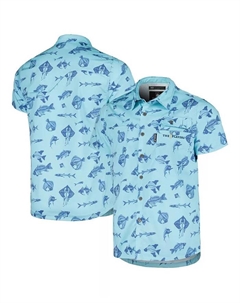 Мужская синяя рубашка на пуговицах THE PLAYERS Fishing Tri-Blend Flomotion