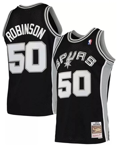 Мужская баскетбольная майка David Robinson в черном цвете San Antonio Spurs Hardwood Classics 1998-99 Swingman Mitchell and ness