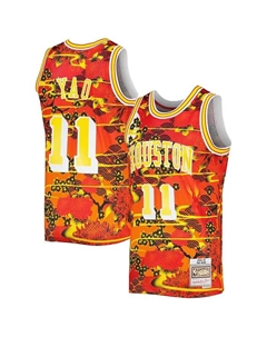 Мужская баскетбольная майка Houston Rockets Hardwood Classics Swingman в честь Лунного Нового года с именем Yao Ming, красная Mitchell and ness