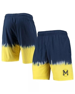 Мужские шорты тай-дай Michigan Wolverines в синем и золотом цветах Mitchell and ness