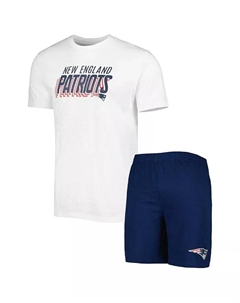 Мужской синий и белый комплект для сна New England Patriots Downfield: футболка и шорты Concepts sport