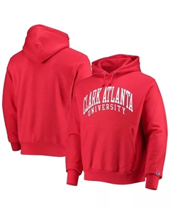 Мужская высокая толстовка с капюшоном и арочным вырезом Clark Atlanta University Panthers красного цвета Champion