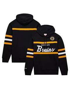 Мужская черная толстовка с капюшоном Head Coach Boston Bruins Mitchell and ness
