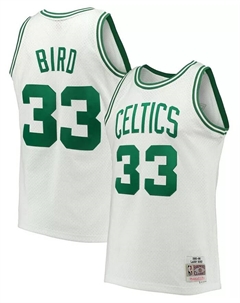 Мужская баскетбольная майка Larry Bird Boston Celtics 1985-86 Hardwood Classics Swingman белого цвета Mitchell and ness