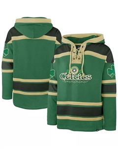 Мужской свитшот с капюшоном Kelly Green Boston Celtics McLucky Superior на шнуровке '47 brand