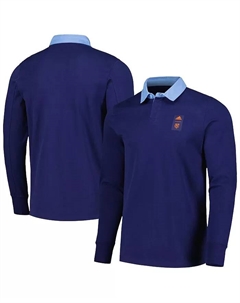 Мужская дорожная поло с длинным рукавом New York City FC Player Navy 2023 Adidas