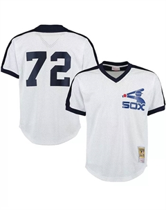 Мужская бейсбольная майка для тренировок Carlton Fisk Chicago White Sox Cooperstown, белая, сетчатая Mitchell and ness