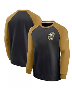 Мужской черно-золотой свитер New Orleans Saints Historic Raglan Performance Pullover Nike