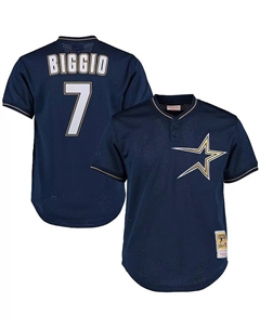 Mitchell Ness Мужская тренировочная майка Craig Biggio Navy Houston Astros Cooperstown Collection Mitchell and ness