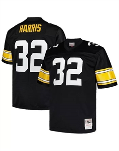 Мужская футболка Franco Harris Black Pittsburgh Steelers Big and Tall 1976 Legacy Retired Player Jersey Mitchell and ness