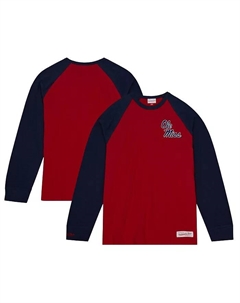 Мужская футболка с длинным рукавом Red Ole Miss Rebels Legendary Slub реглан Mitchell and ness