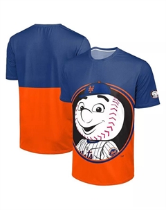 Мужская футболка New York Mets Big Logo Mascot в цвете Royal/Orange Foco