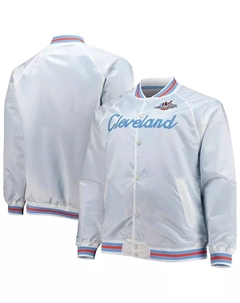 Мужская белая бейсбольная куртка на полной застежке-молнии Big and Tall 1997 NBA All-Star Game Hardwood Classics из сатина Mitchell and ness