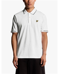 Хлопковая поло с коротким рукавом и воротником Birdseye, White/Jet Black Lyle & scott