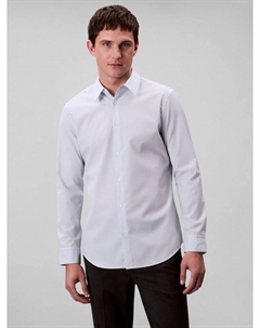 Хлопковая растягивающаяся рубашка с длинными рукавами, Niagara Mist Calvin klein