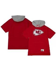 Мужская красная толстовка с коротким рукавом Kansas City Chiefs Postgame Mitchell and ness
