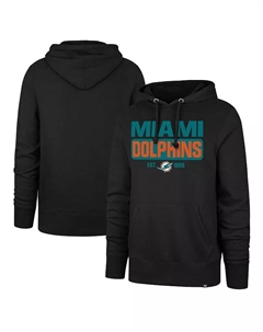 Мужская черная толстовка с капюшоном Miami Dolphins Box Out Headline Pullover Hoodie '47 brand