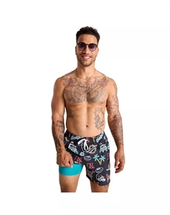 Мужские классические плавки Miami Dolphins The Neon с неоновой окантовкой, 5.5", черные Chubbies