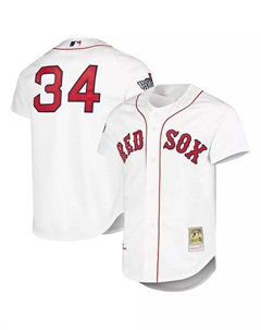 Мужская белая футболка David Ortiz Boston Red Sox Cooperstown Collection, оригинальная Mitchell and ness