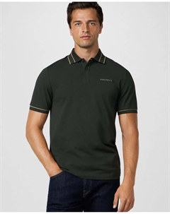 Мужская футболка поло с коротким рукавом, классическая посадка с отделкой, хаки Hackett