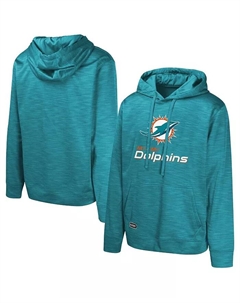Мужская флисовая толстовка с капюшоном Aqua Miami Dolphins Streak Outerstuff