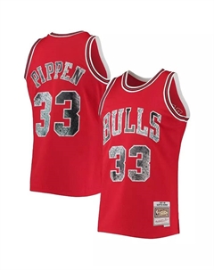 Мужская баскетбольная майка Chicago Bulls Hardwood Classics 75th Anniversary Diamond Swingman в красном цвете, модель Scottie Pippen, сезон 1997-98 Mitchell and ness