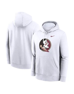 Мужская белая толстовка с капюшоном Florida State Seminoles Primetime Evergreen Club Fleece Pullover Hoodie Nike