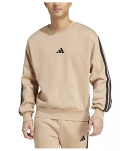 Мужской флисовый свитшот Essentials с тремя полосками, коричневый Adidas
