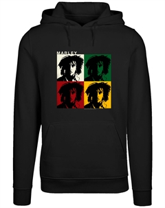 Пуловер Hoodie Bob Marley Reggae Music Colour Blocks, черный F4nt4stic