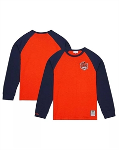 Мужская футболка с длинным рукавом Auburn Tigers Legendary Slub реглан оранжевого цвета Mitchell and ness