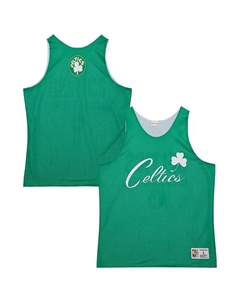 Мужская тренировочная майка Kelly Green Boston Celtics Hardwood Classics Reversible Mesh Mitchell and ness
