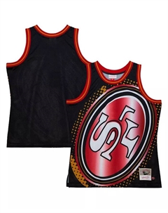 Мужская модная майка Big Face 7.0 San Francisco 49ers черного цвета Mitchell and ness