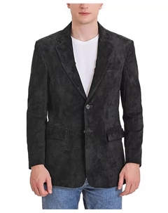 Классический блейзер Men Cliff из замши на двух пуговицах, черный Bgsd