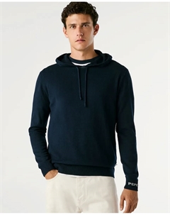 Мужская толстовка с регулируемым капюшоном, темно-синий Pepe jeans