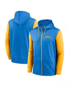 Мужская голубая худи на молнии Los Angeles Chargers Performance Nike