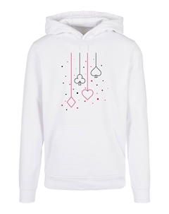 Пуловер Basic Hoodie Kreuz Pik Herz Karo Poker Kartenspiel, белый F4nt4stic