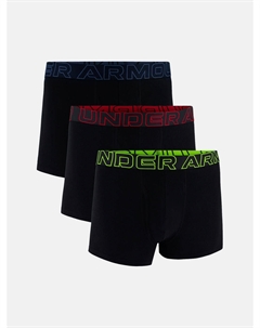 Мужские боксеры, упаковка из 3 пар, облегающие фигуру, UA PERFORMANCE COTTON - однотонные, 3 в 3 шт. Under armour