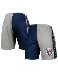 Мужские шорты New Jersey Nets Hardwood Classics 2006 Split Swingman, потертые, цвет: темно-синий и серебристый Mitchell and ness
