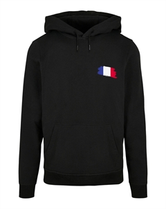 Пуловер Basic Hoodie France Frankreich Flagge Fahne, черный F4nt4stic