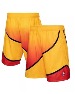 Мужские шорты Atlanta Hawks 1986/87 Hardwood Classics Fadeaway Reload 3.0 Swingman в золотисто-красном цвете Mitchell and ness