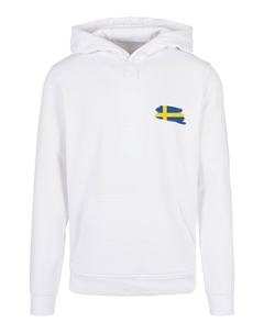 Пуловер Basic Hoodie Sweden Schweden Flagge, белый F4nt4stic