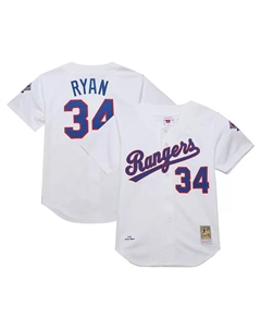 Мужская аутентичная бейсбольная майка Nolan Ryan белого цвета Texas Rangers из коллекции Cooperstown 1993 года Mitchell and ness